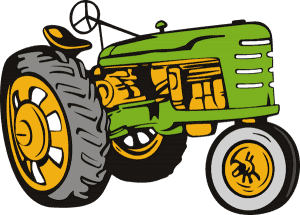 Green cartoon tractor